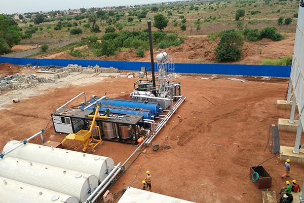 Sitio de trabajo de planta para asfalto modificado en Malí